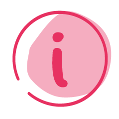 Pink information sign