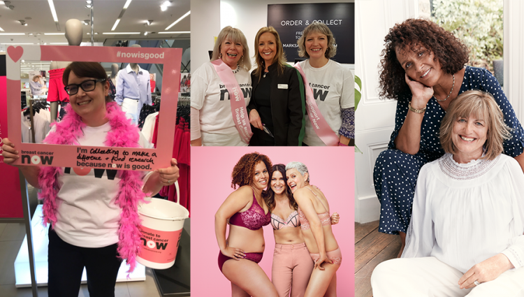 Several images showing women involved in supporting Breast Cancer Now with M&S
