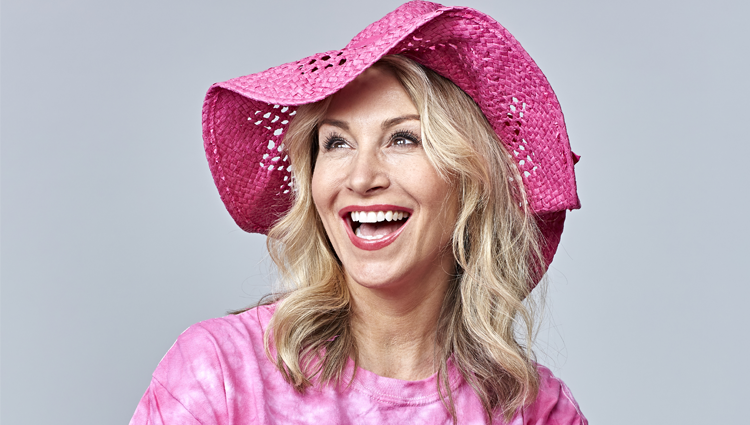 A woman wearing it pink